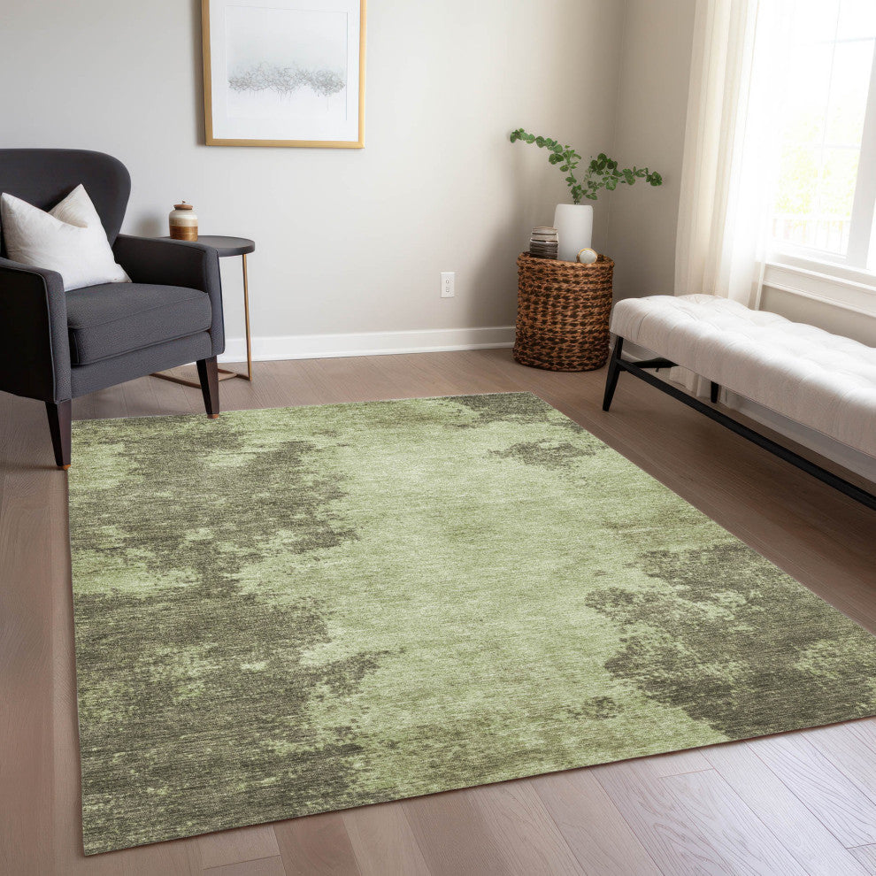Machine Washable Indoor/Outdoor Chantille ACN1902 Olive 2'6" x 3'10" Rug