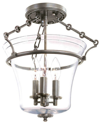 Hudson Valley 830-HN, 3 Light Semi Flush