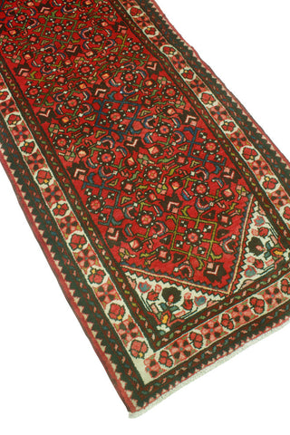 Fine Vintage Distressed Aazim Red/Ivory Runner, 2'11 x 14'0