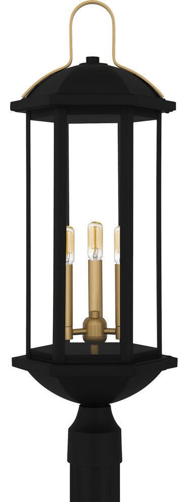 Quoizel CFD9010 Crestfield 3 Light 28" Tall Post Light - Matte Black