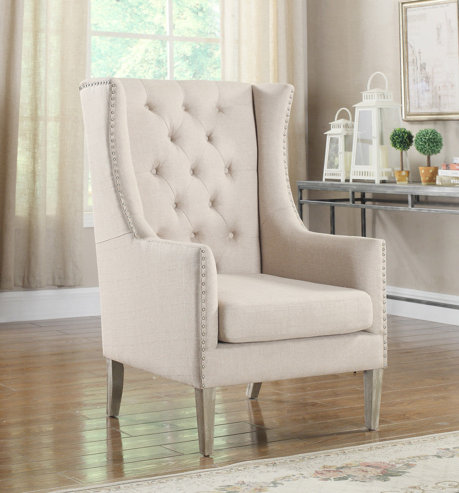 Executive Traditional Accent Arm Chair, Natural Finish
