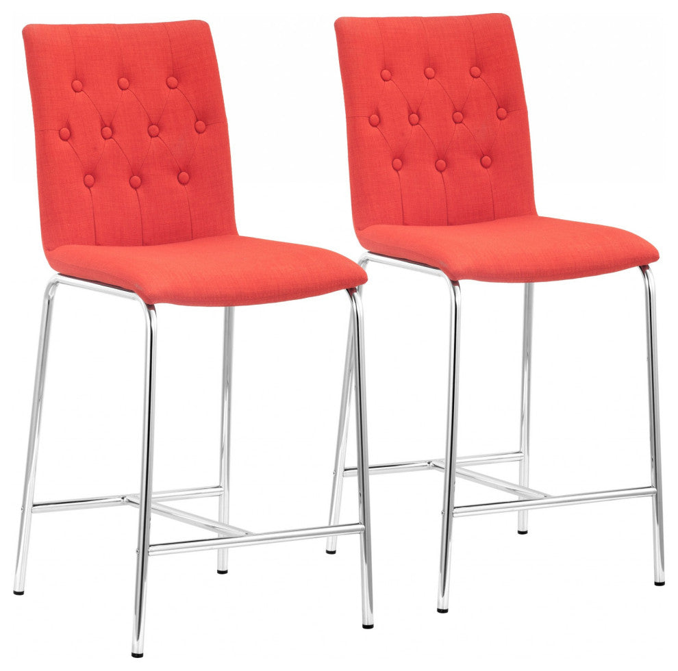 Uppsala Counter Chair, Set of 2 Tangerine