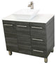 Windbay 48" Free Standing Vanity, Dark Grey, White Stone Flat Countertop