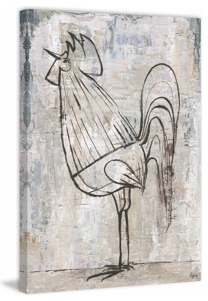 "Morning Rooster" Painting Print on Wrapped Canvas, 20"x30"