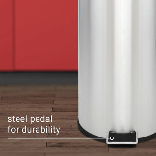 Oscar 8-Gallon Step-Open Trash Can With Mini Trash Can, Stainless Steel