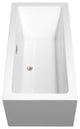Melody 60" Freestanding White Bathtub, Brushed Nickel Drain
