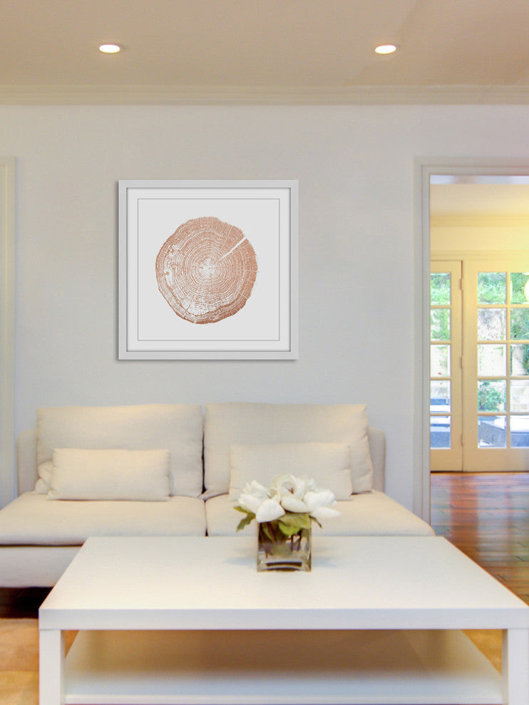 "Log Cutout Rose Gold" Framed Painting Print