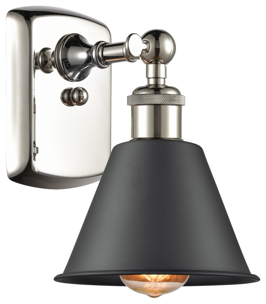 Innovations 516-1W-PN-M8-BK-LED 1-Light Sconce, Polished Nickel