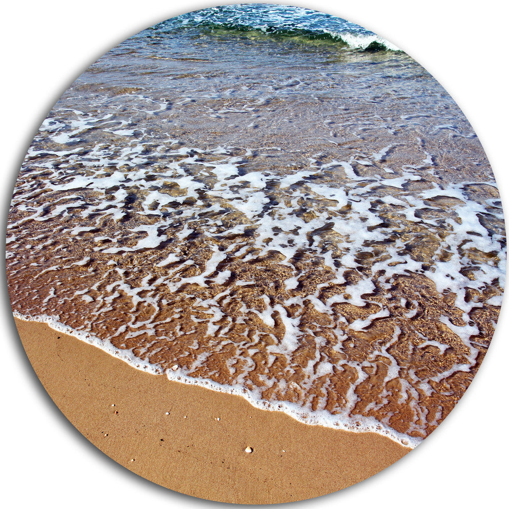 Ashdod Israel Clear Seashore, Modern Beach Round Wall Art, 11"