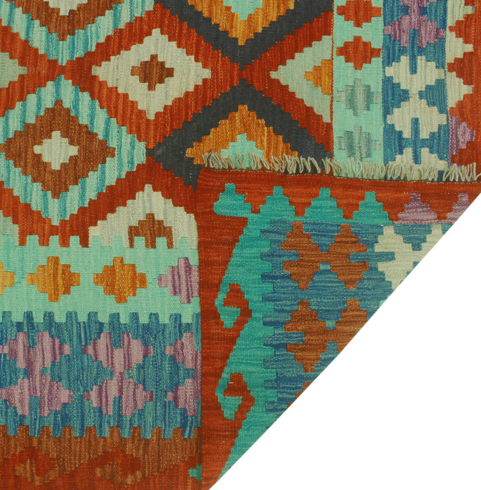 Sangat Kilim Anwar Red/Blue Rug, 8'5x10'10