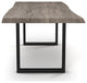 Brooks Dining Table, Sandblasted Gray, Black, 40"x116", U-Base
