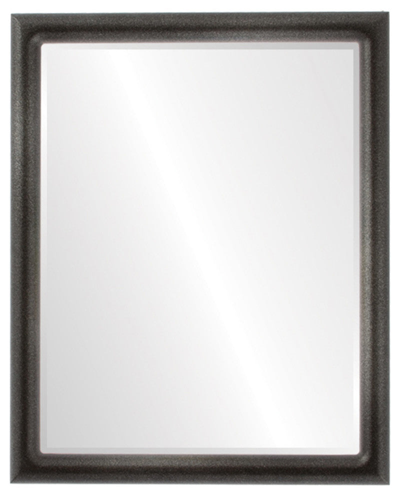 Pasadena Framed Rectangle Mirror, Black Silver, 21"x25"