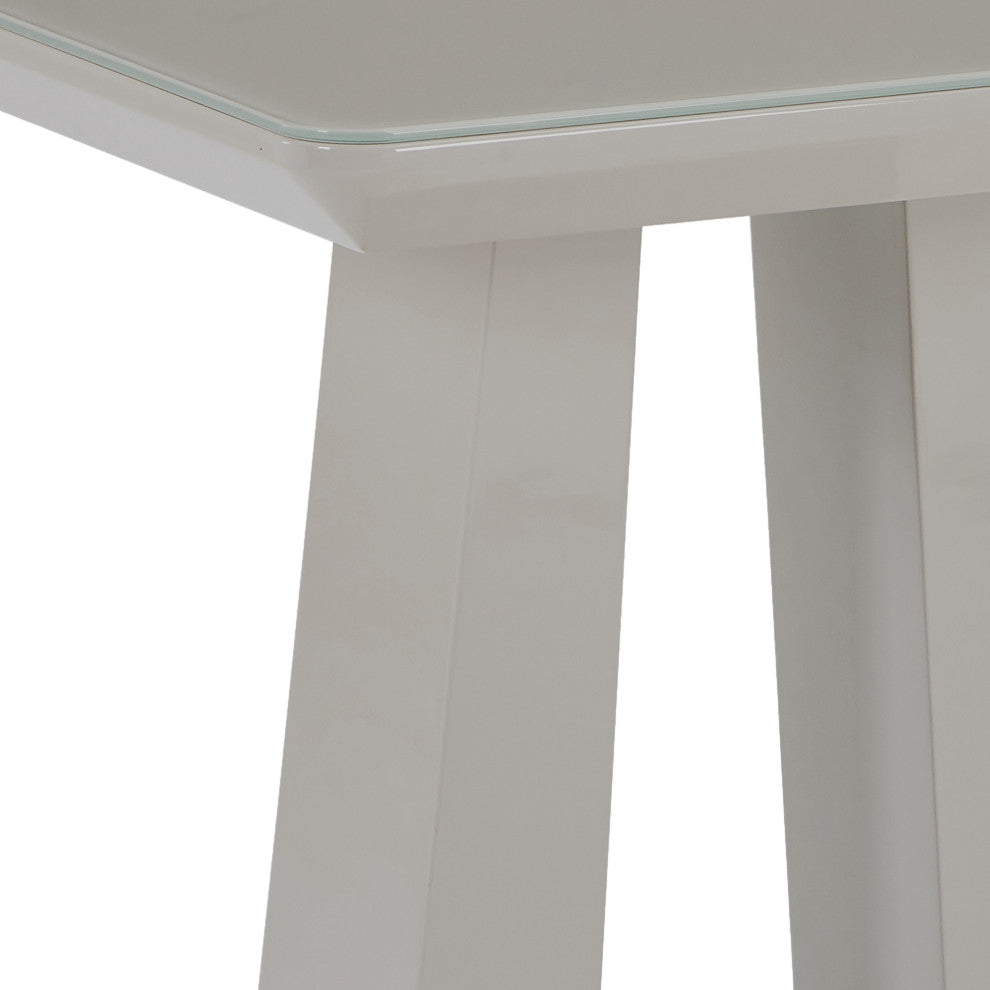Contemporary MDF/Glass Accent Table, Warm Gray