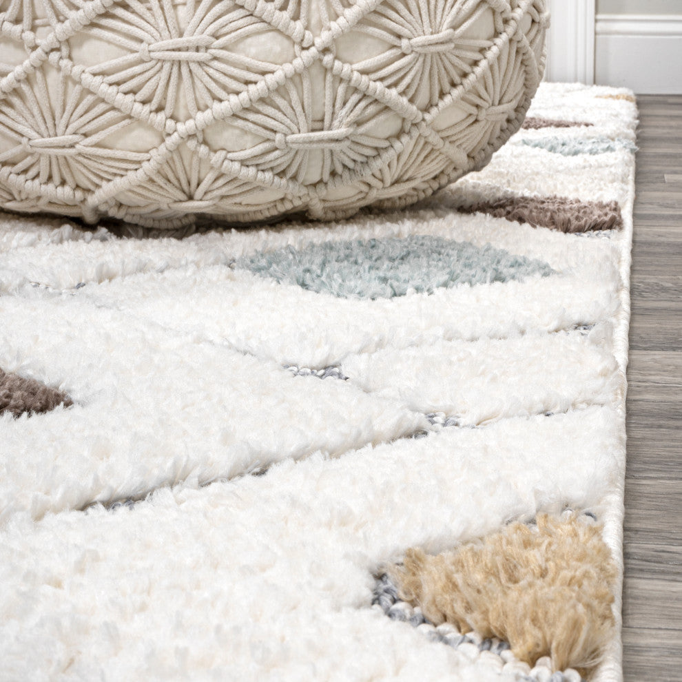 Astrid Retro Trellis High-Low Multi/Cream 4'x6' Area Rug