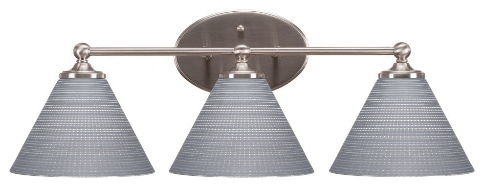 Capri 3-Light Bath Bar, Brushed Nickel/Gray Matrix