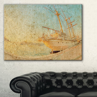 "Old Sailing Ship in Sunlight" Extra Large Seascape Art Canvas, 40"x20"