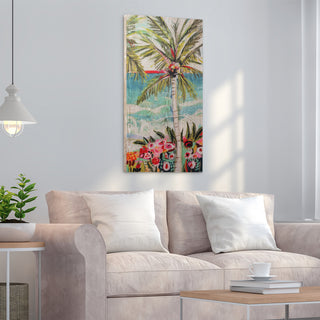 Palm Tree Wall Art Fine Giclee Printed on Hand Finished Ash Wood