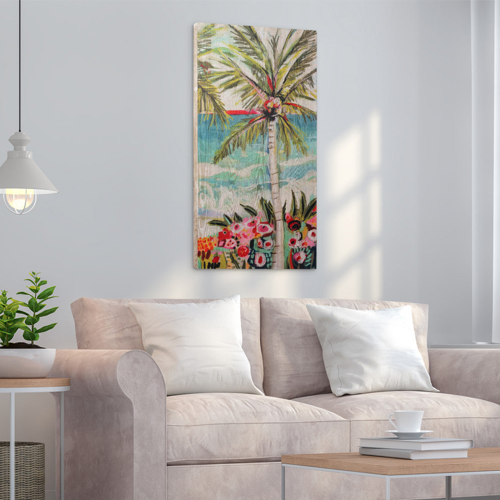 Palm Tree Wall Art Fine Giclee Printed on Hand Finished Ash Wood