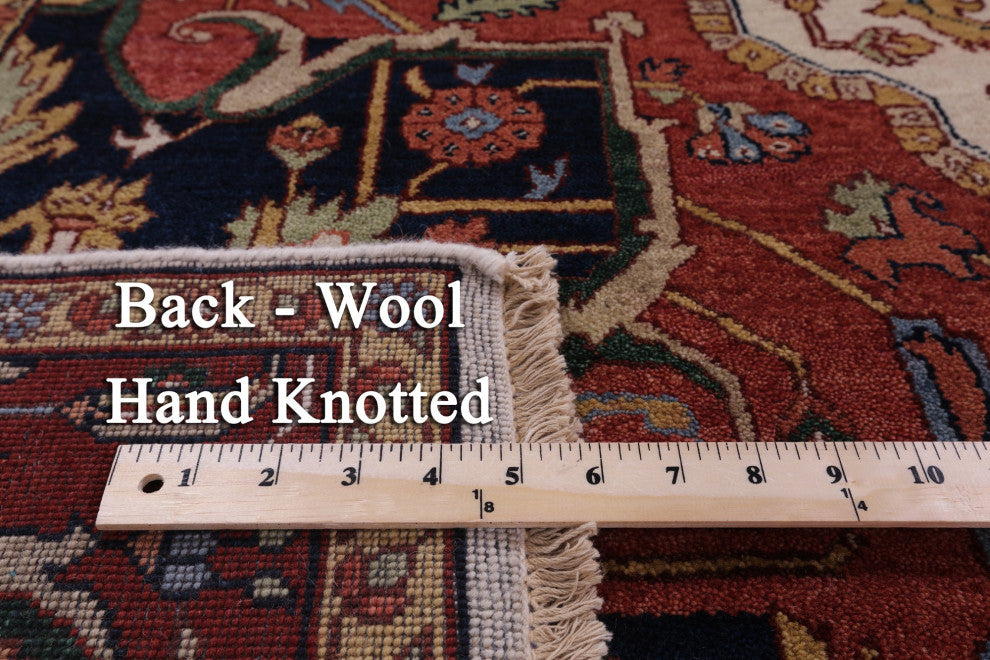 7' 11" X 10' 0" Handmade Persian Fine Serapi Wool Rug - Q14686