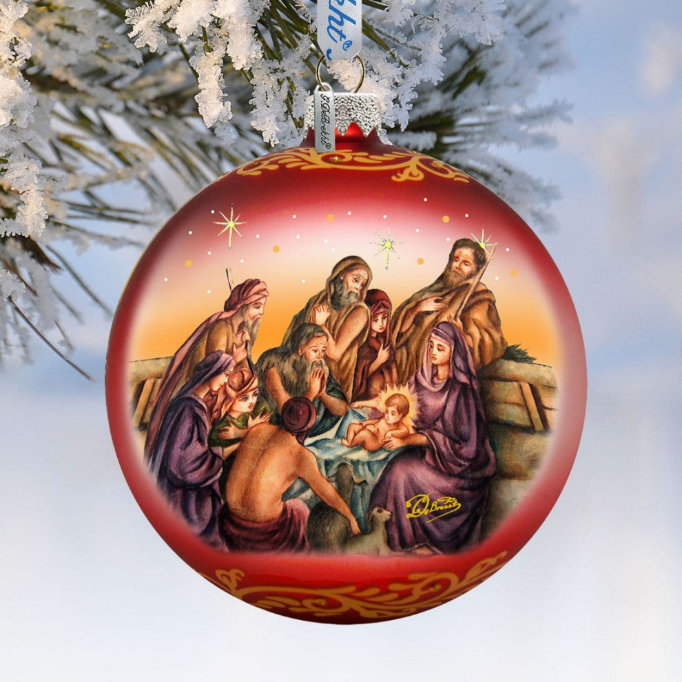 Nostalgic Family Nativity Glass Ornament Limited Edition