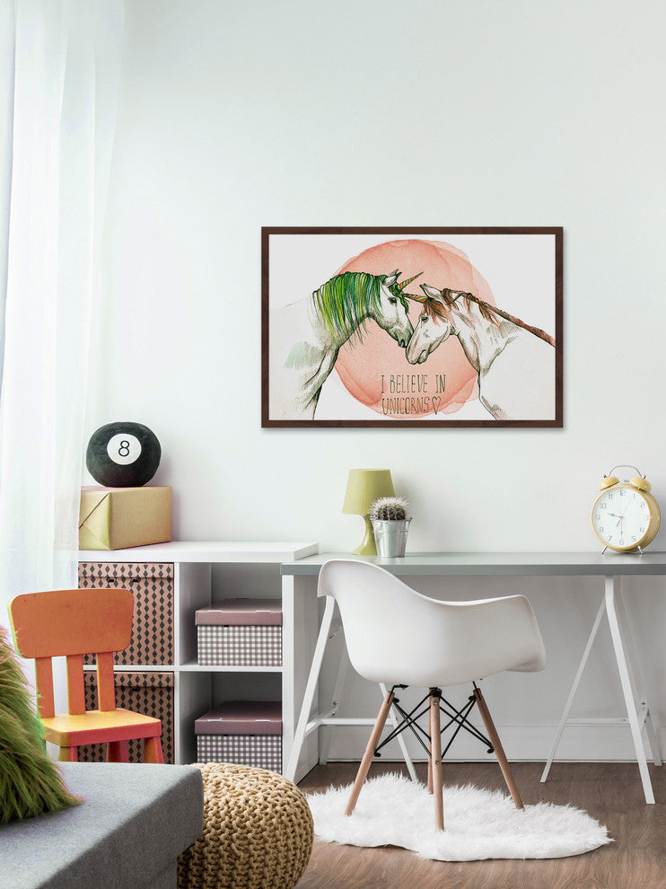 "I Believe in Unicorns II" Framed Painting Print, 36"x24"