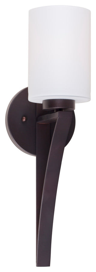 1 Light Wall Bracket, Antique Bronze, Satin Opal Glass