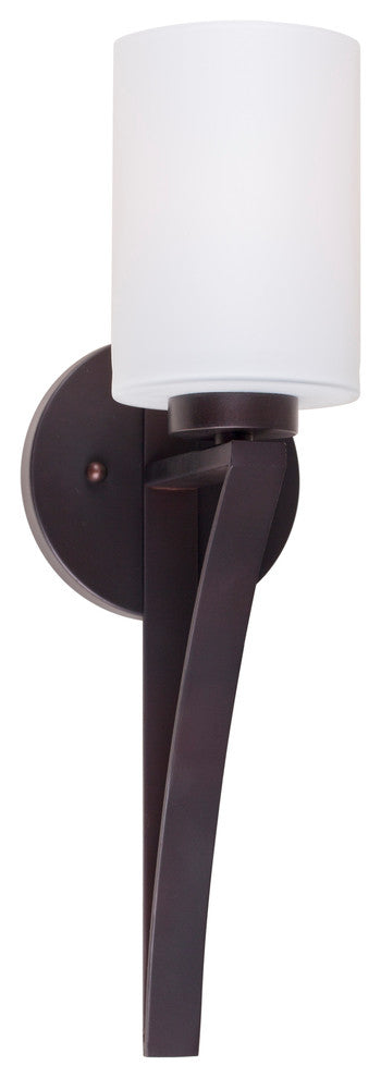 1 Light Wall Bracket, Antique Bronze, Satin Opal Glass