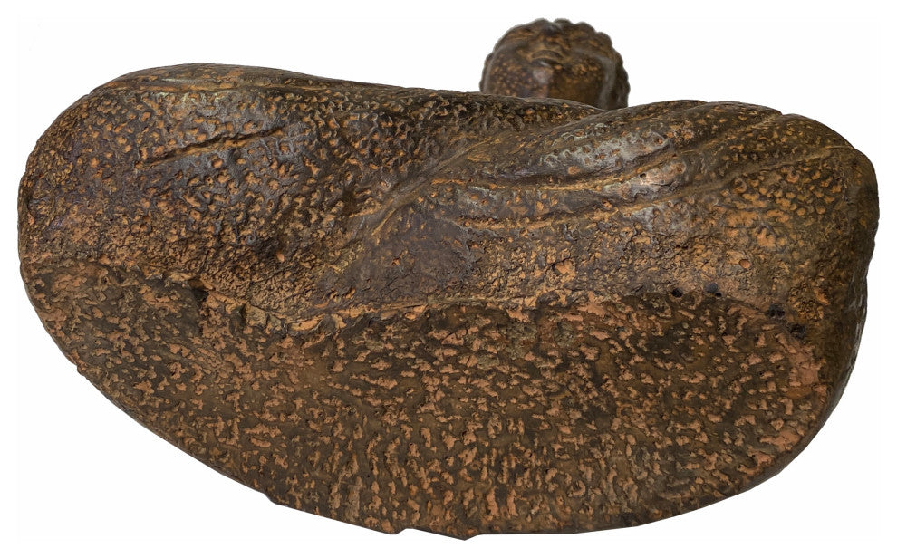 Chinese Distressed Brown Rough Marks Sitting Buddha Statue Hws1738