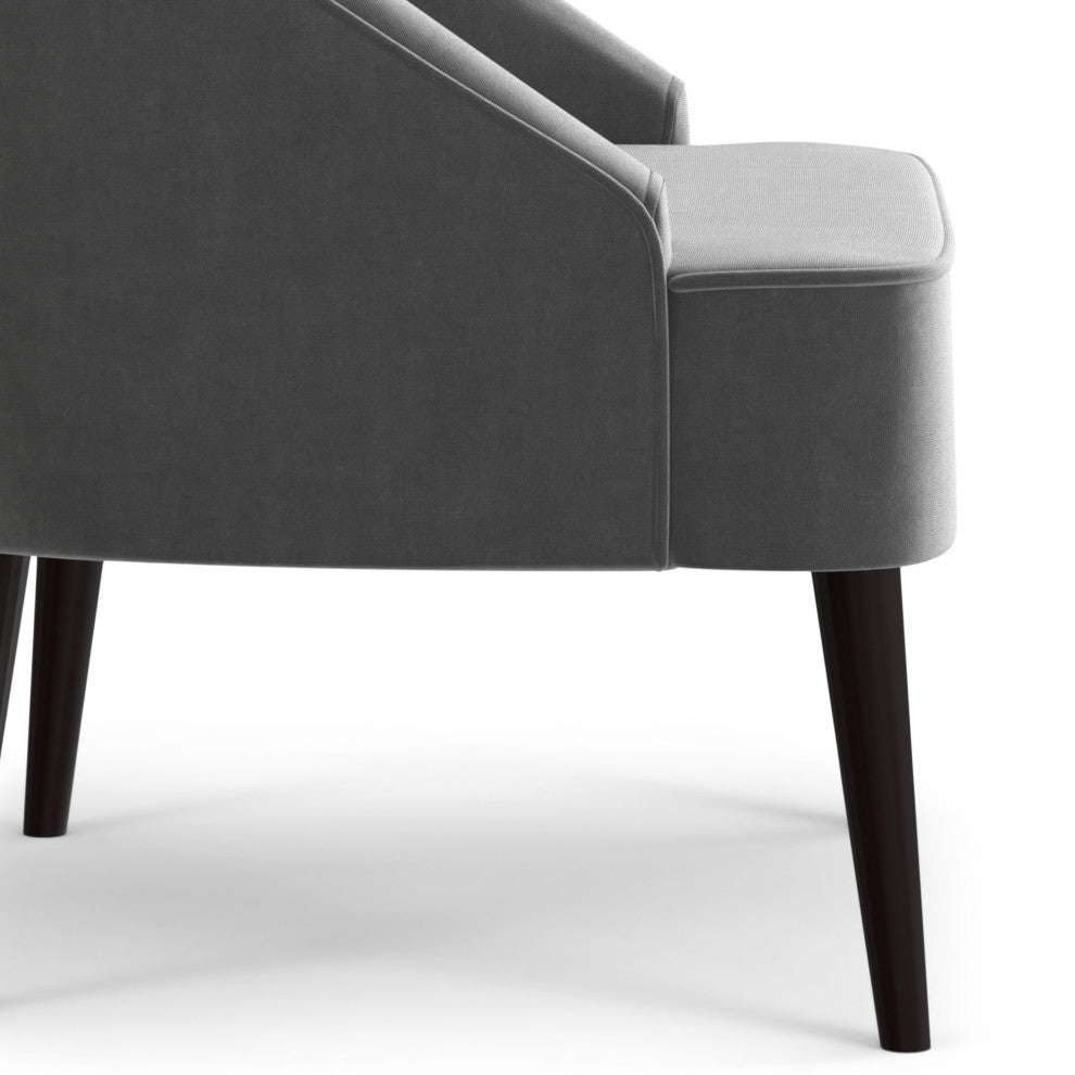 Harrah Accent Chair, Velvet fabric, Smoky Grey