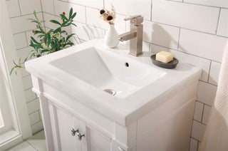Legion Furniture Evarly Single-Sink Vanity, White, 24"