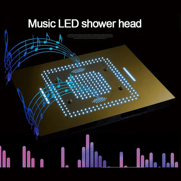 LED Mist Hot and Cold Shower System, Square Hand Shower, Remote Control
