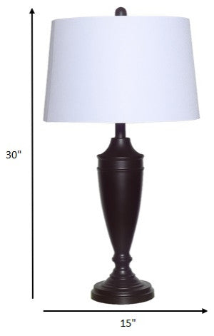 Set of 2 Charcoal Brown Farmhouse Table Lamps