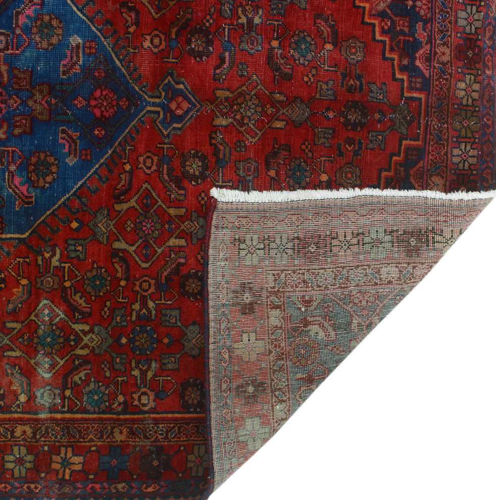 Semi Antique Krishma Red/Navy Rug, 4'5x6'4