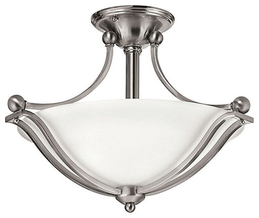 Hinkley Bolla Small Semi-Flush Mount, Brushed Nickel