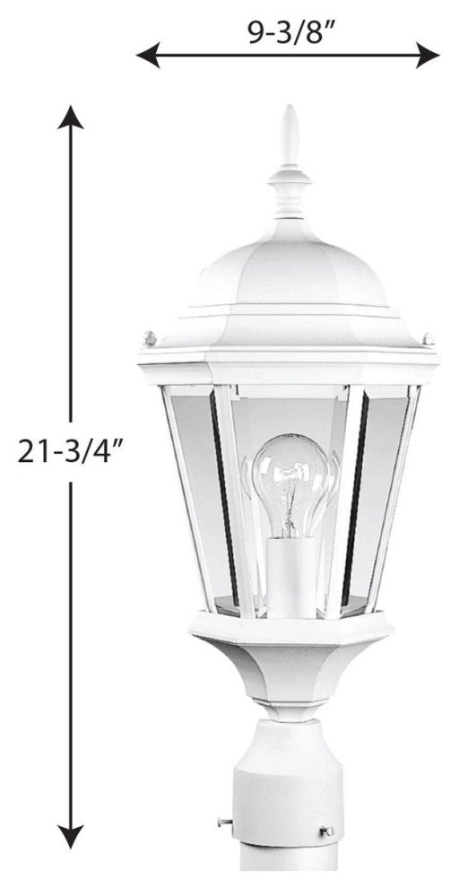 Progress Lighting 1-26W Gu24 Post Lantern, White