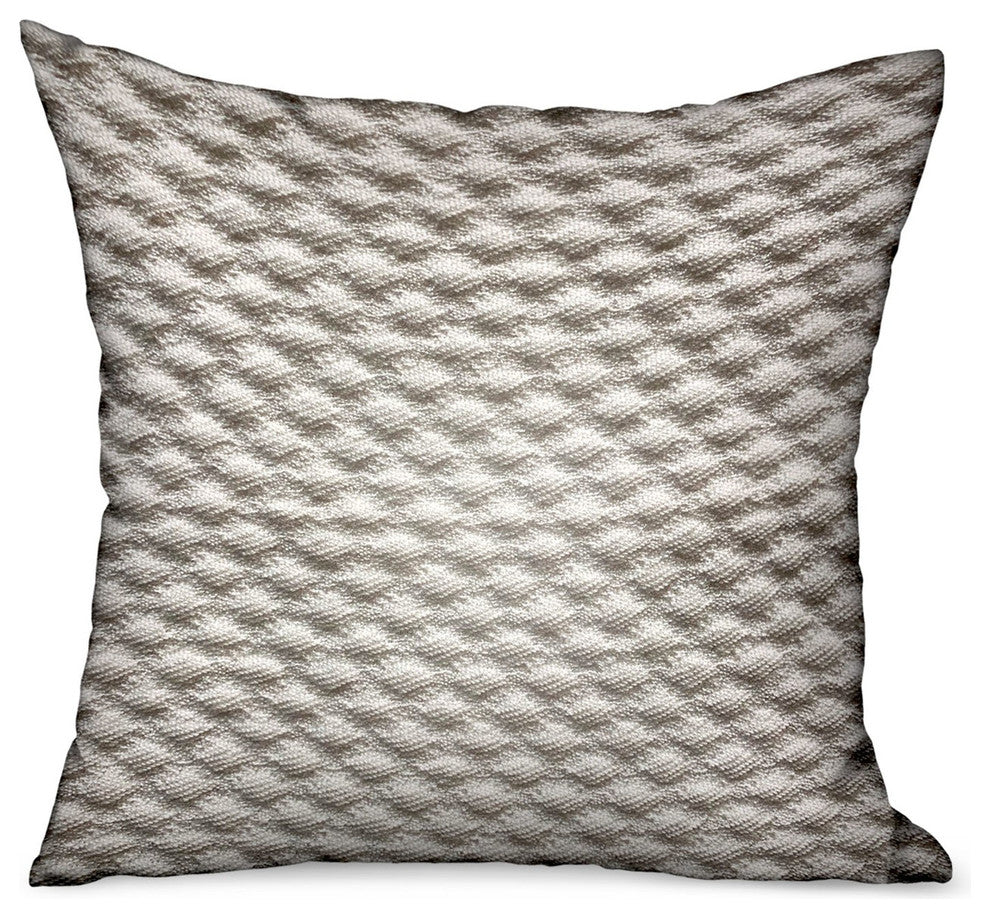 Plutus Monroe Bisque Brown Dobby Luxury Outdoor/Indoor Throw Pillow, 16"x16"