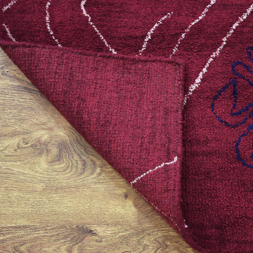 HAND KNOTTED LOOM SILK ECO-FRIENDLY RUGS-5'x8',Rectangle,Red Beige,Contemporary