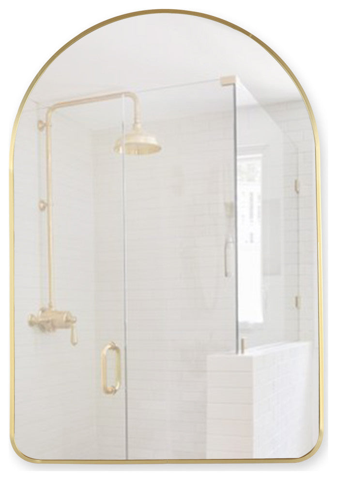 36"x24" Arch Gold Wall Mirror