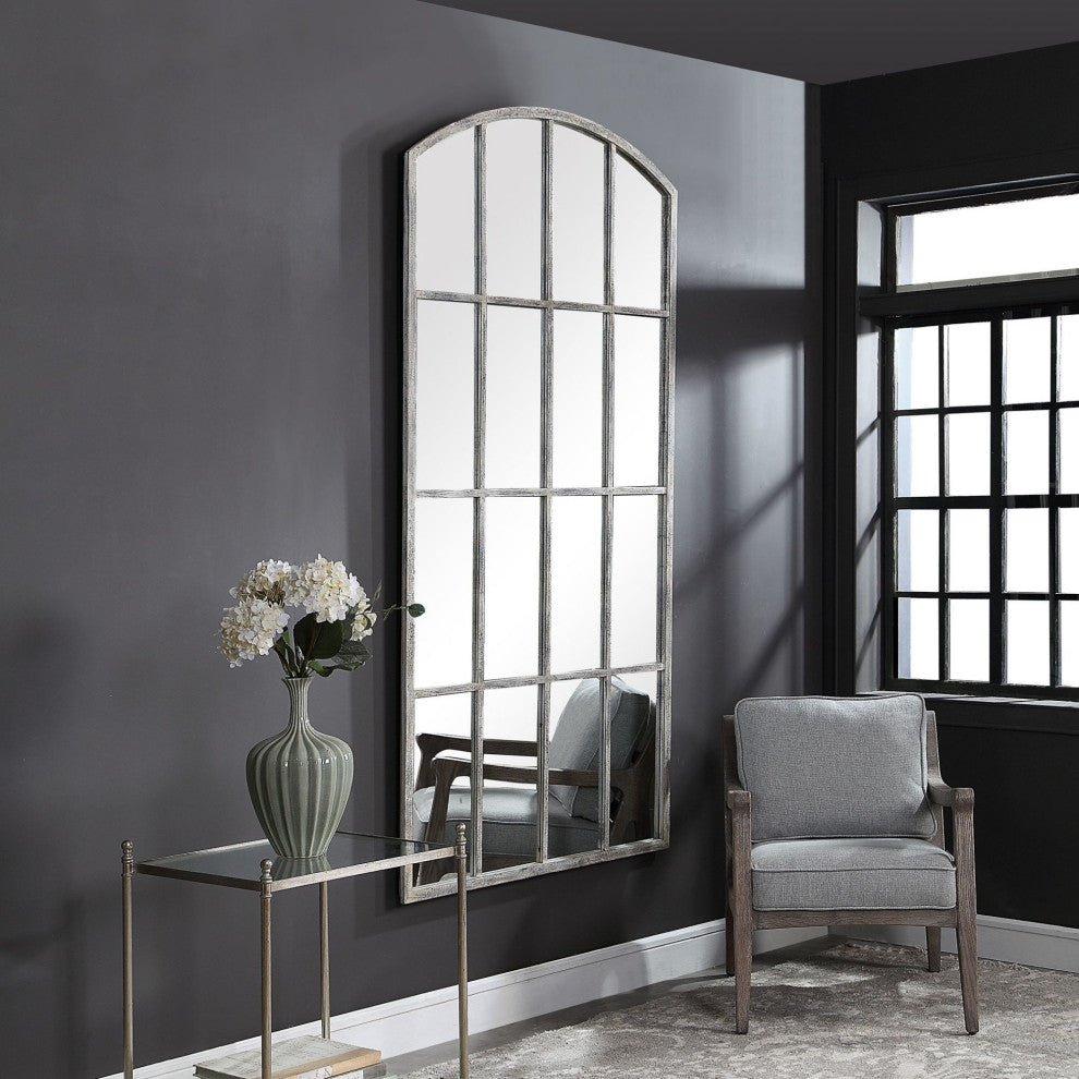 Uttermost 09542 Amiel 42-1/4" W x 82" H Arched Framed Bathroom - Rust Gray