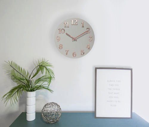 12 inch Modern Wall Clock, Vogue by Infinity Instruments, Grey