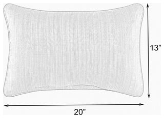 Sunbrella Embroidered Pillow 13"Hx20"Wx6"D, Cast Silver, Blessed, White
