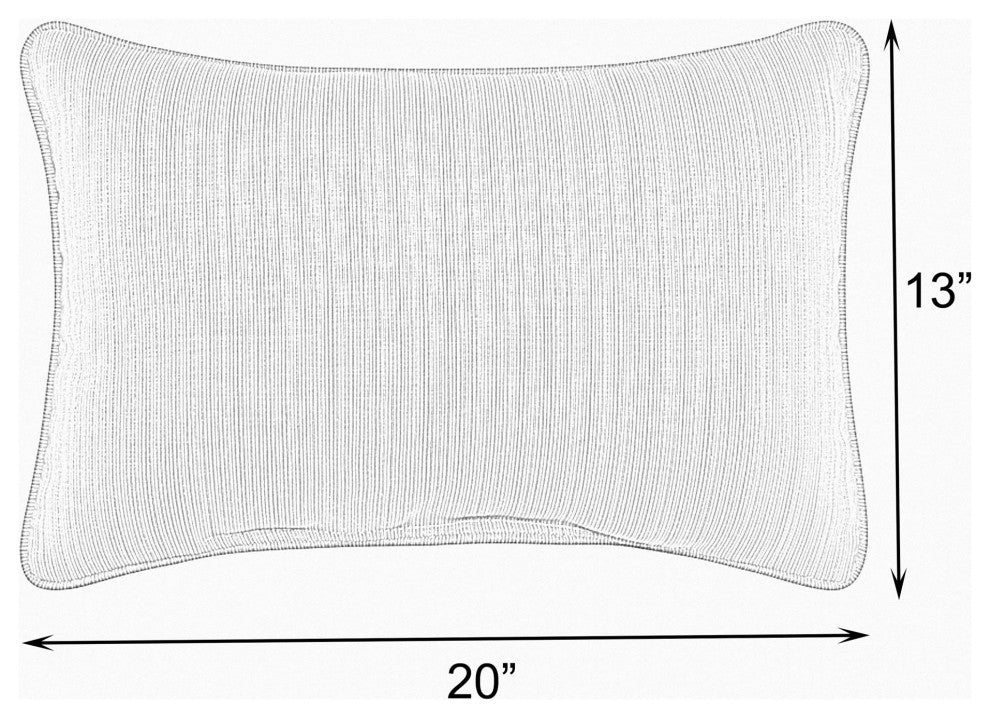 Sunbrella Embroidered Pillow 13"Hx20"Wx6"D, Cast Silver, Blessed, White