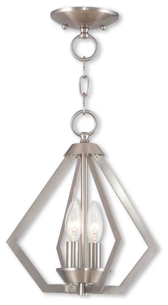 Prism 2-Light Mini Chandelier/Ceiling Mount, Brushed Nickel