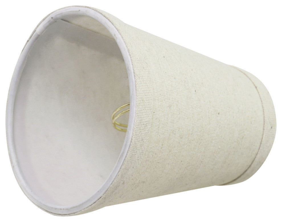 32653-6 Small Hardback Empire Chandelier Clip On Lamp Shade Oatmeal 2 1/2"x4"x5"