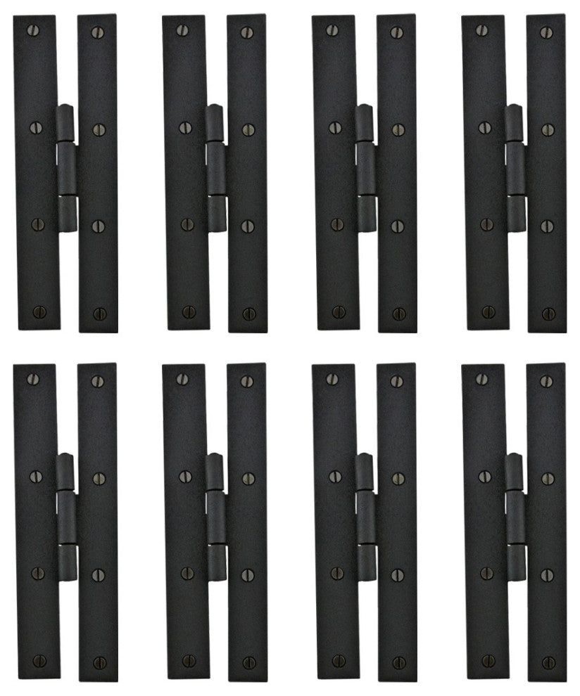 Black Iron Flush Door Hinge H Forged High Rustproof Finish 7 Inch Pack of 8
