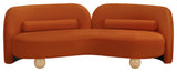 Daphne Upholstered Chair/Loveseat/Sofa, Cognac, Velvet, Sofa