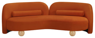 Daphne Upholstered Chair/Loveseat/Sofa, Cognac, Velvet, Sofa