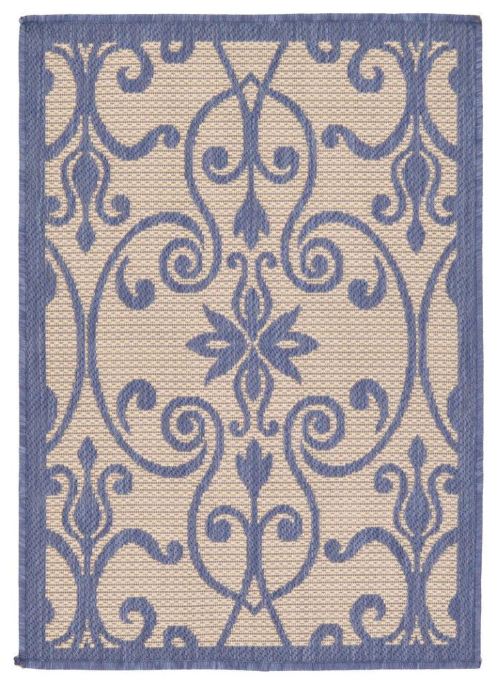 Rug Unique Loom Outdoor Botanical Blue Rectangular 2' 2 x 3' 0