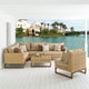 Milea 6 Piece Sunbrella Outdoor Patio Sofa Sectional, Maxim Beige