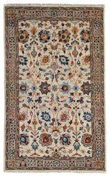 EORC Beige Hand Knotted Wool Bidjar Collection Rug, 6'x9'